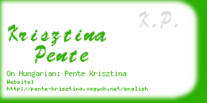 krisztina pente business card